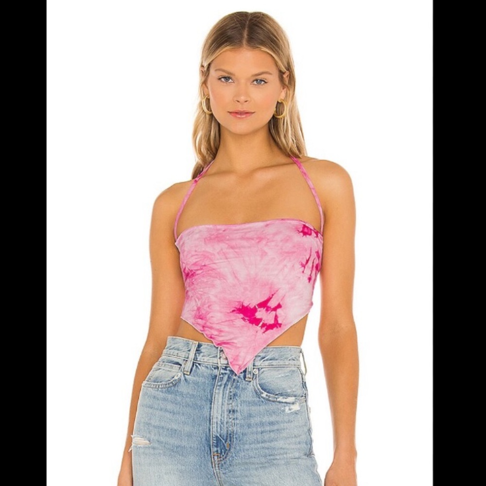 Superdown Layla Cowl Halter Top Pink Small